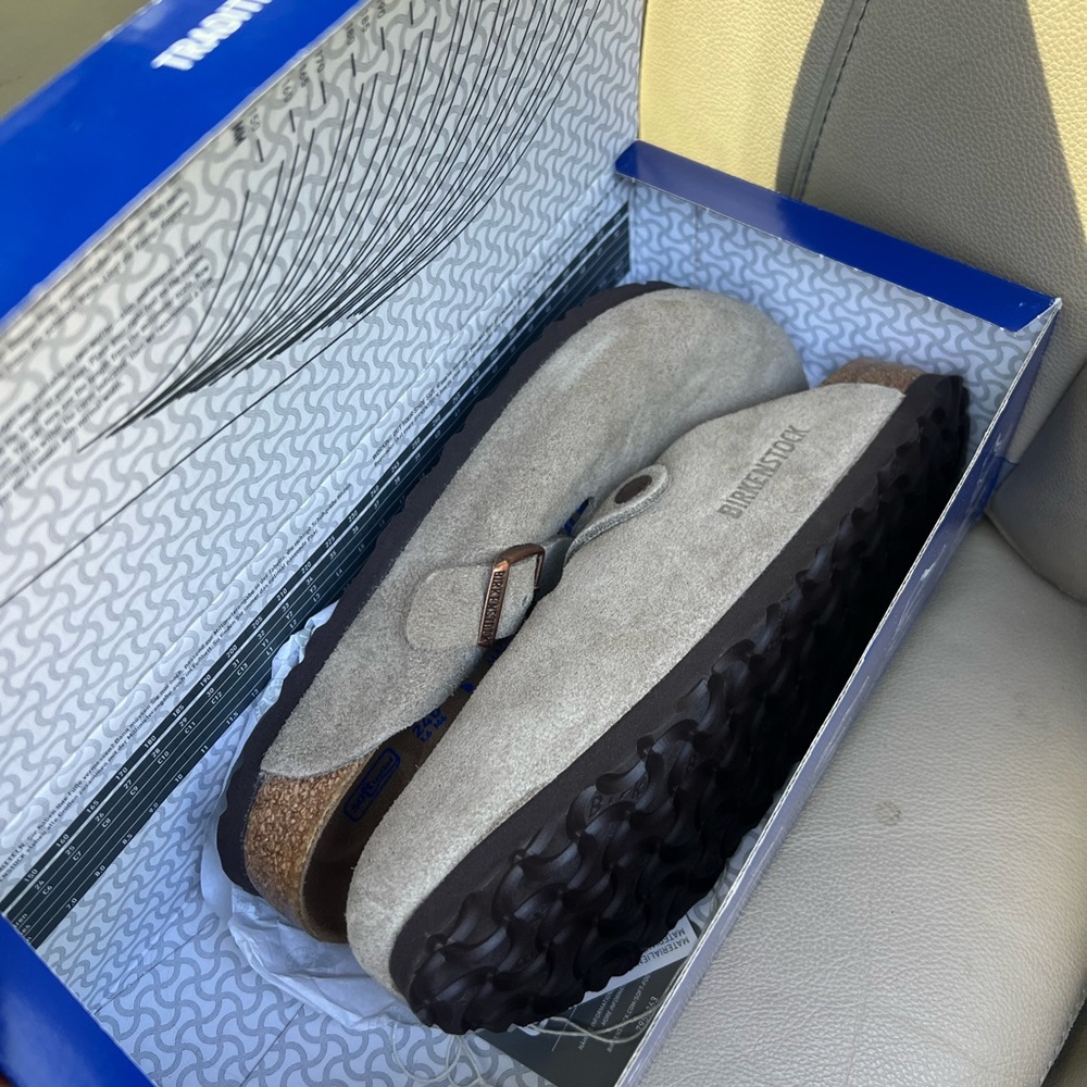 Birkenstock Boston Clogs NEW Size 37 Suede Taupe